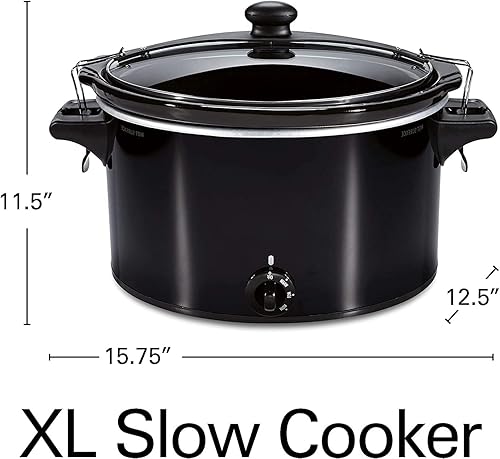 Miniatura 7 de Olla de cocción lenta extra grande de 10 cuartos de galón portátil con bloqueo de tapa color negro