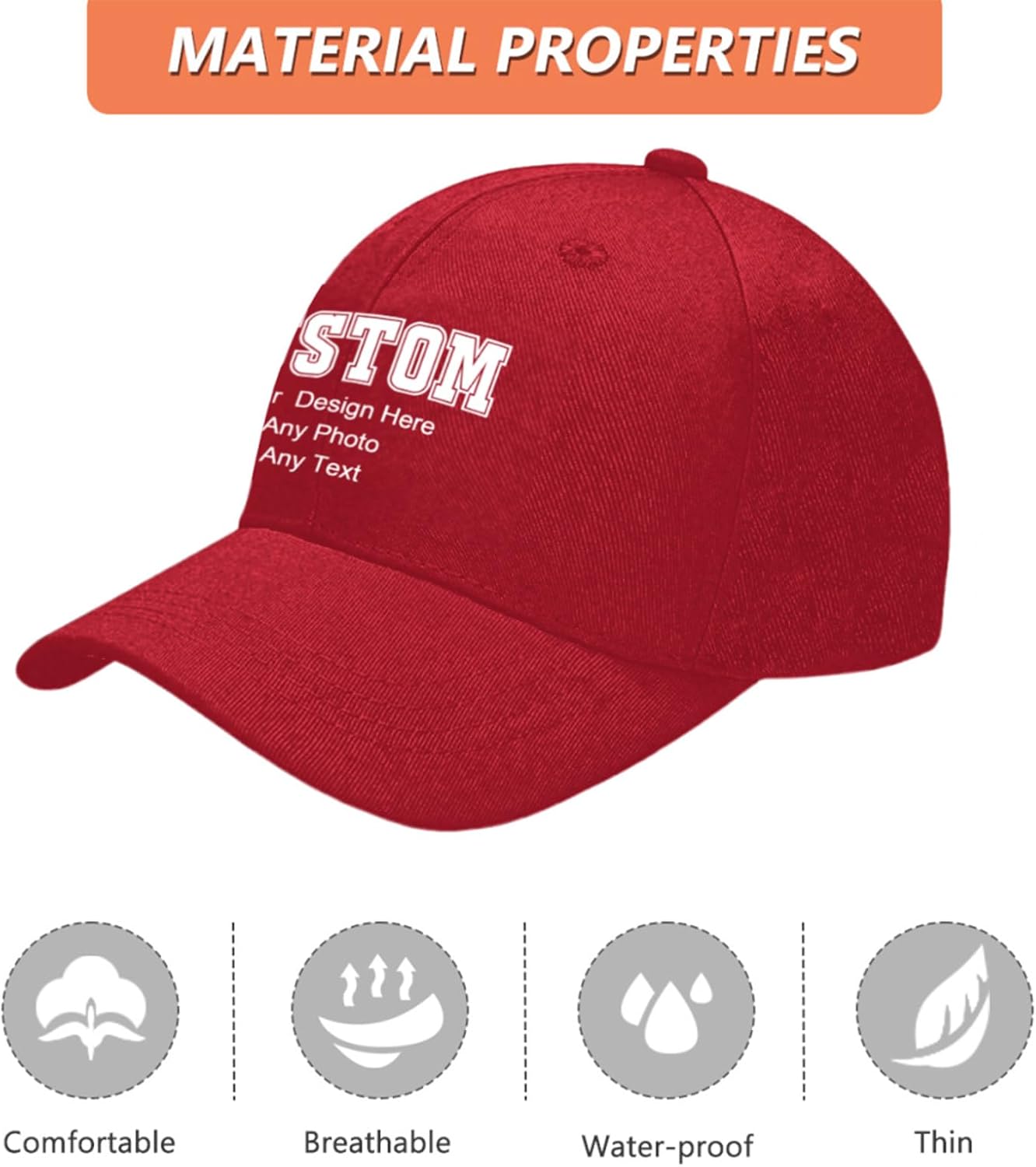 Custom Baseball Cap for Men Women - Personalized Trucker Hat, Design Your Own Logo & Text, Adjustable Sun Hat for Gifts - Image 3