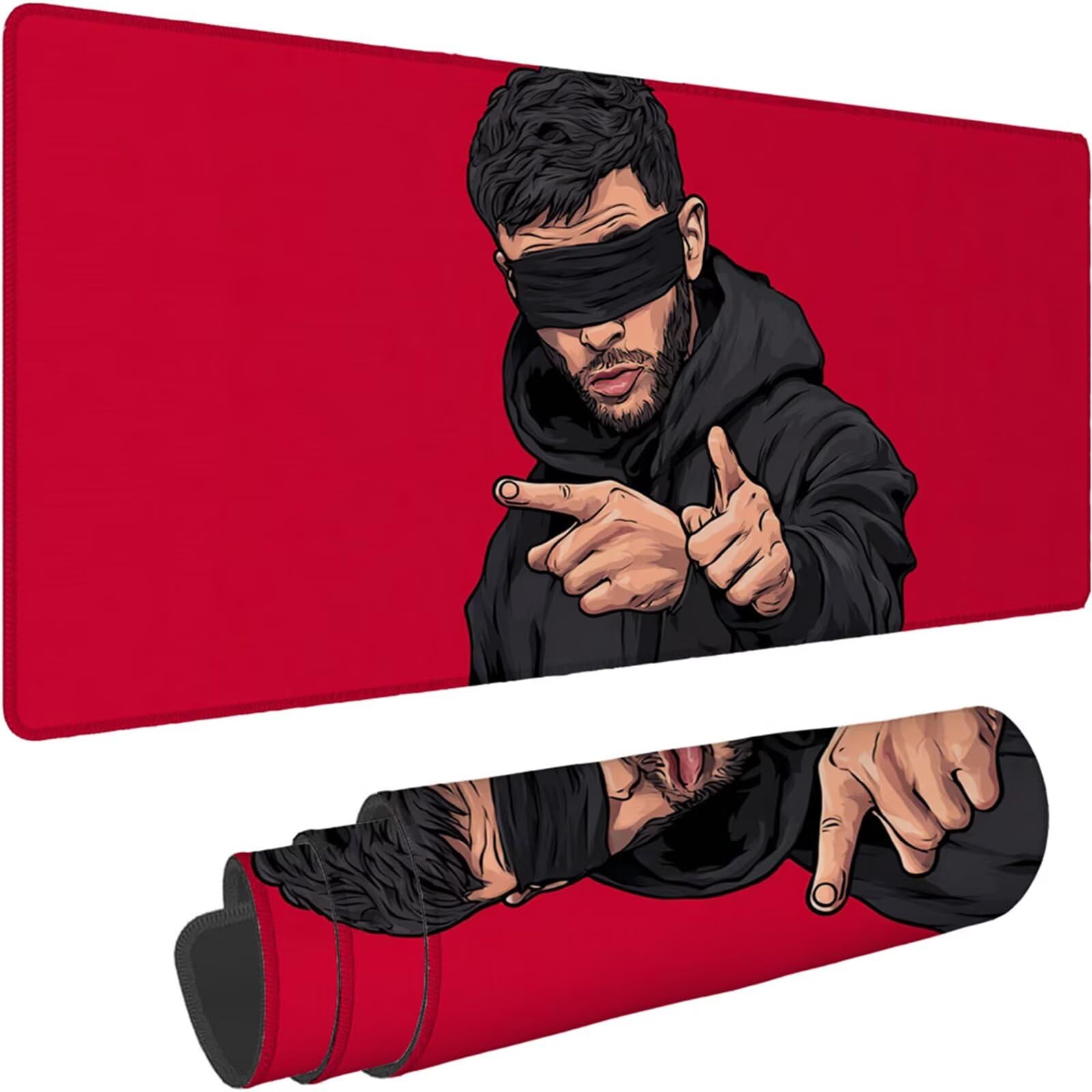 Gamingowa podkładka pod mysz 1200 x 600 x 3 mm, XXL, wodoszczelna, odporna na ścieranie, z przyszytymi krawędziami, czerwona, podkładka na biurko, poprawia prędkość i precyzję do komputera, laptopa
