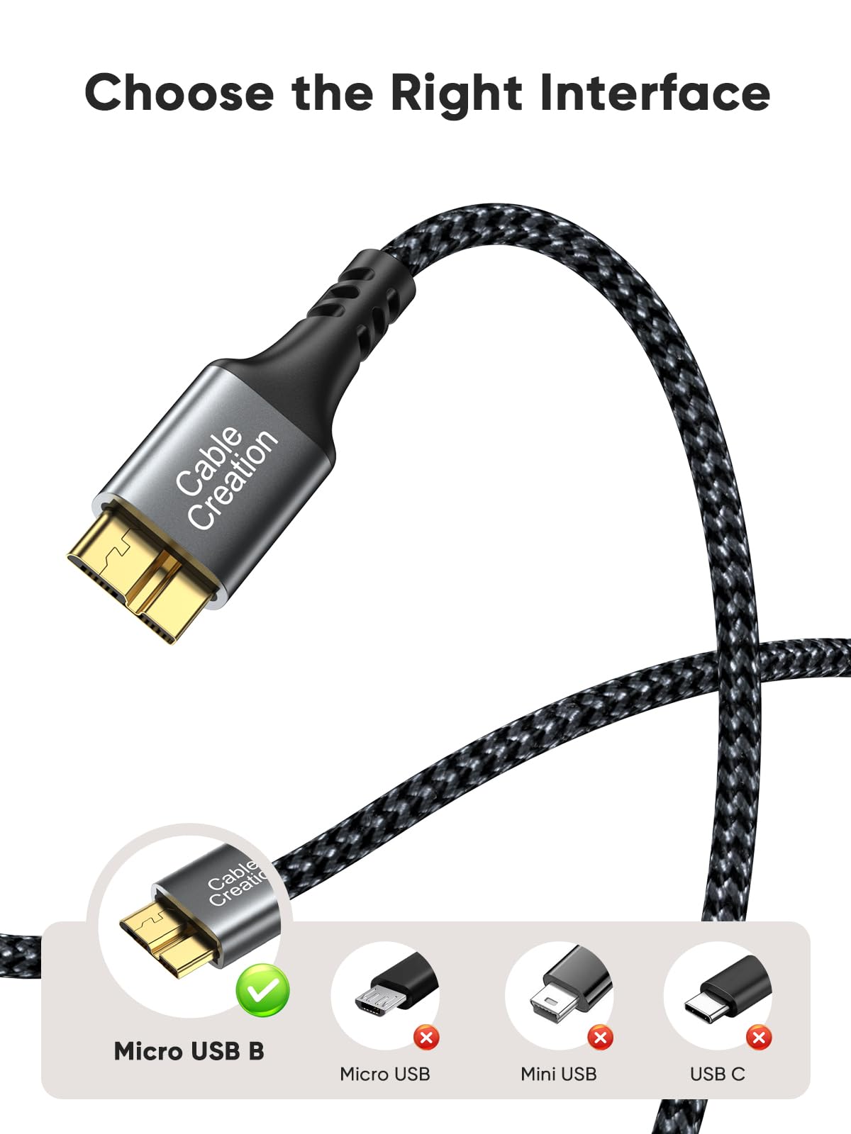 10Gbps USB C to Micro B Cable - Fast Data Transfer -3