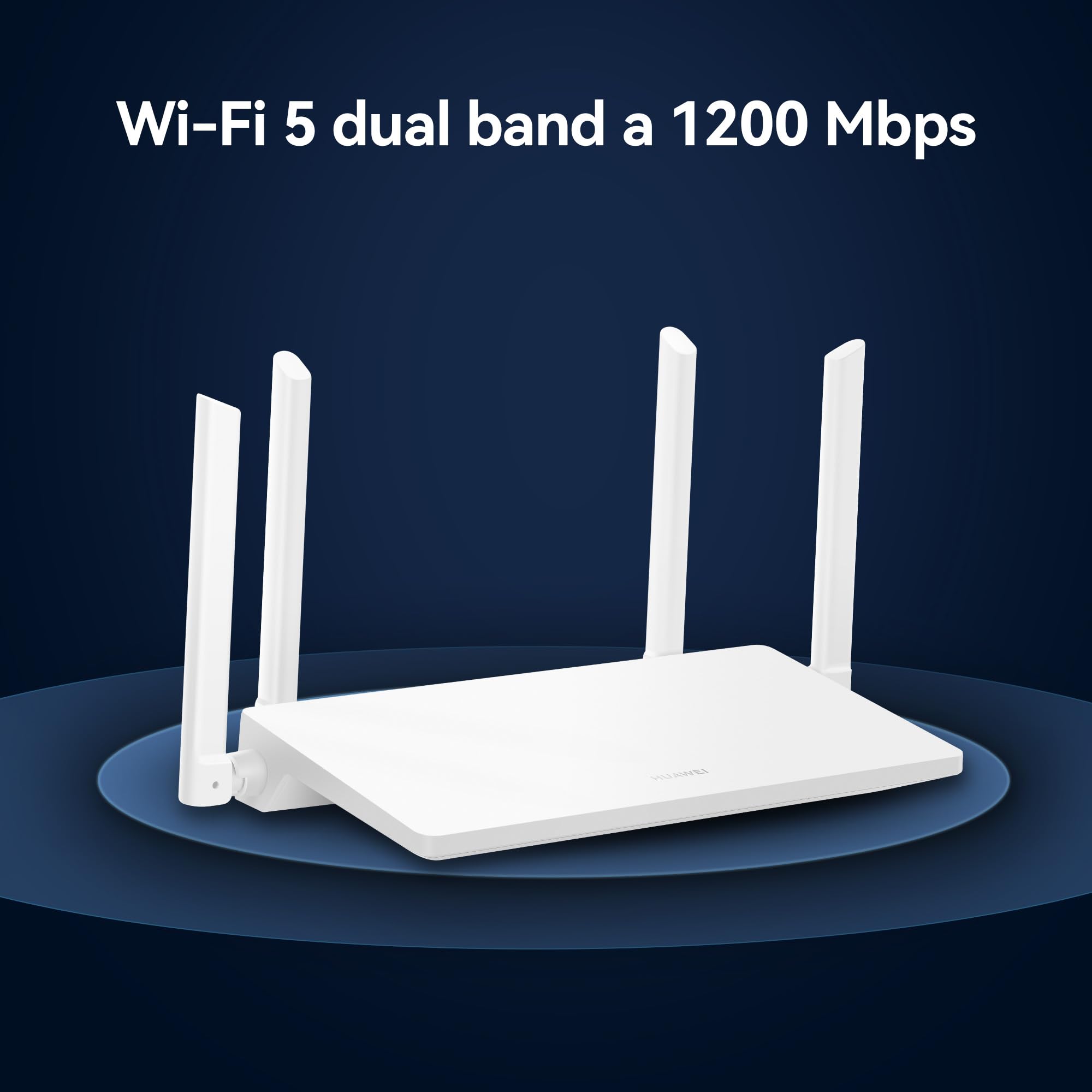 HUAWEI WIFI AX1, Router Wi-Fi 5 dual band AC1200, Velocità elevate, 4 porte Gigabit Ethernet, EasySetting, Diagnosi Wi-Fi visualizzata, Controllo parentale, HomeSec