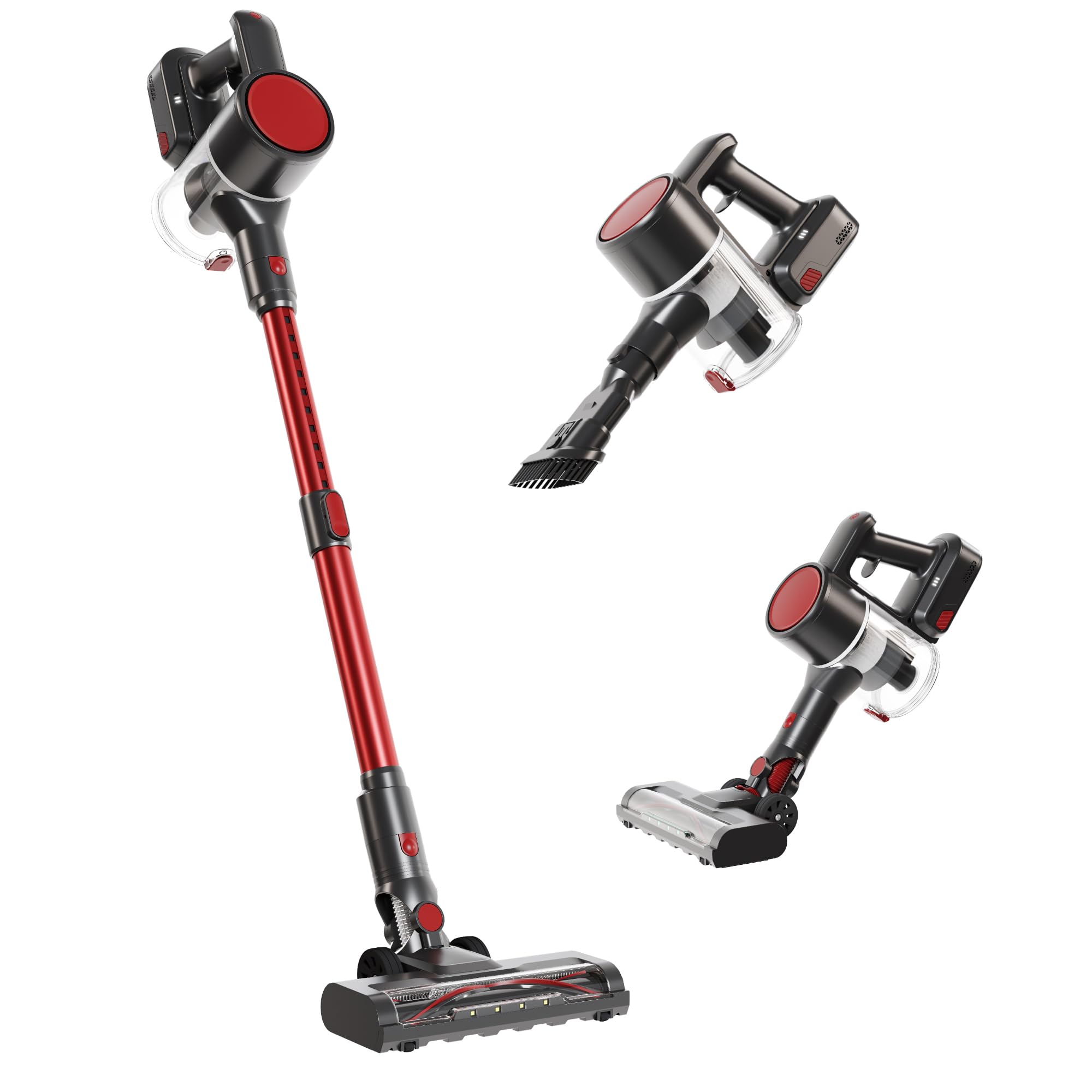 Photo 1 of ****** AS IS ALL SALES FINAL NO RETURNS *****OLIXIS Cordless Vacuum Cleaner with Flexible Steering & Extendable Pole,3 Brush Heads, Lightweight Wireless Rechargeable Upright Vacuum with LED Light & Wall Mount for Hardwood Floors & Carpet