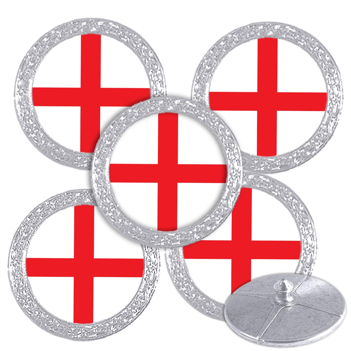 Best Impressions Silver Coloured Golf Ball Markers with Names (England Flag) — image 1