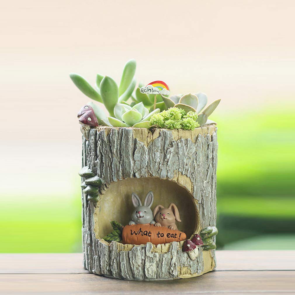 DOPHYRANIX Niedlicher Sukkulententopf Als Stiftehalter – Baum-Design, 15,2 Cm, PVC | Geschenk Für Kinder & Pflanzenfans