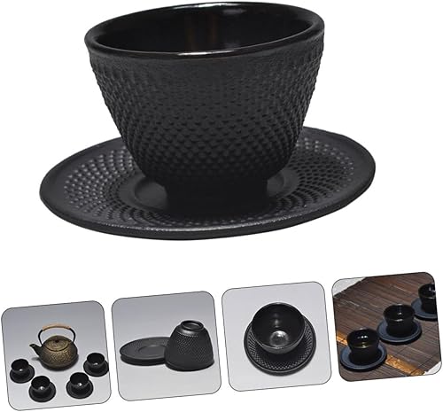 Miniatura 4 de Juego de 4 vasos de té de hierro, tazas de té vintage, copas de vino de metal, taza de café de viaje, tazas de latte, juego de té de hierro japonés,
