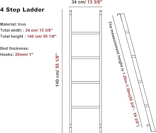 Miniatura 2 de Escalera para litera moderna para autocaravana, reemplazo de escalera para litera, apertura que ahorra espacio, escaleras de metal con gancho,
