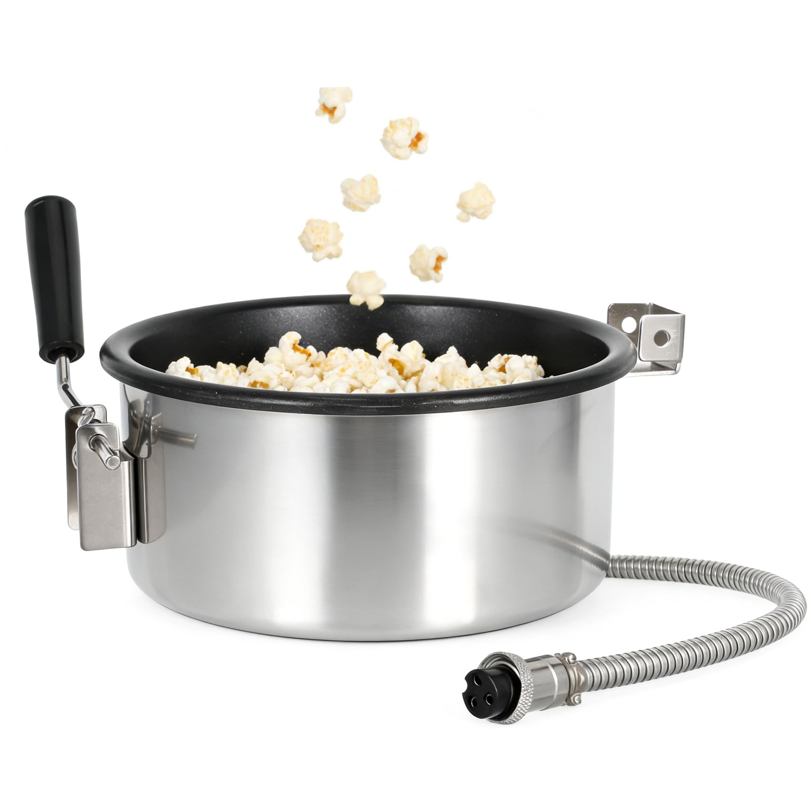 Popcorntopf mit Antihaft 15mm 3-Loch-Anschluss, Anti-Anbrenn-Aufsatz für Heißluft-Popcornmaschinen,Mais und Snack (Kapazität: 8oz, Ø 210mm)