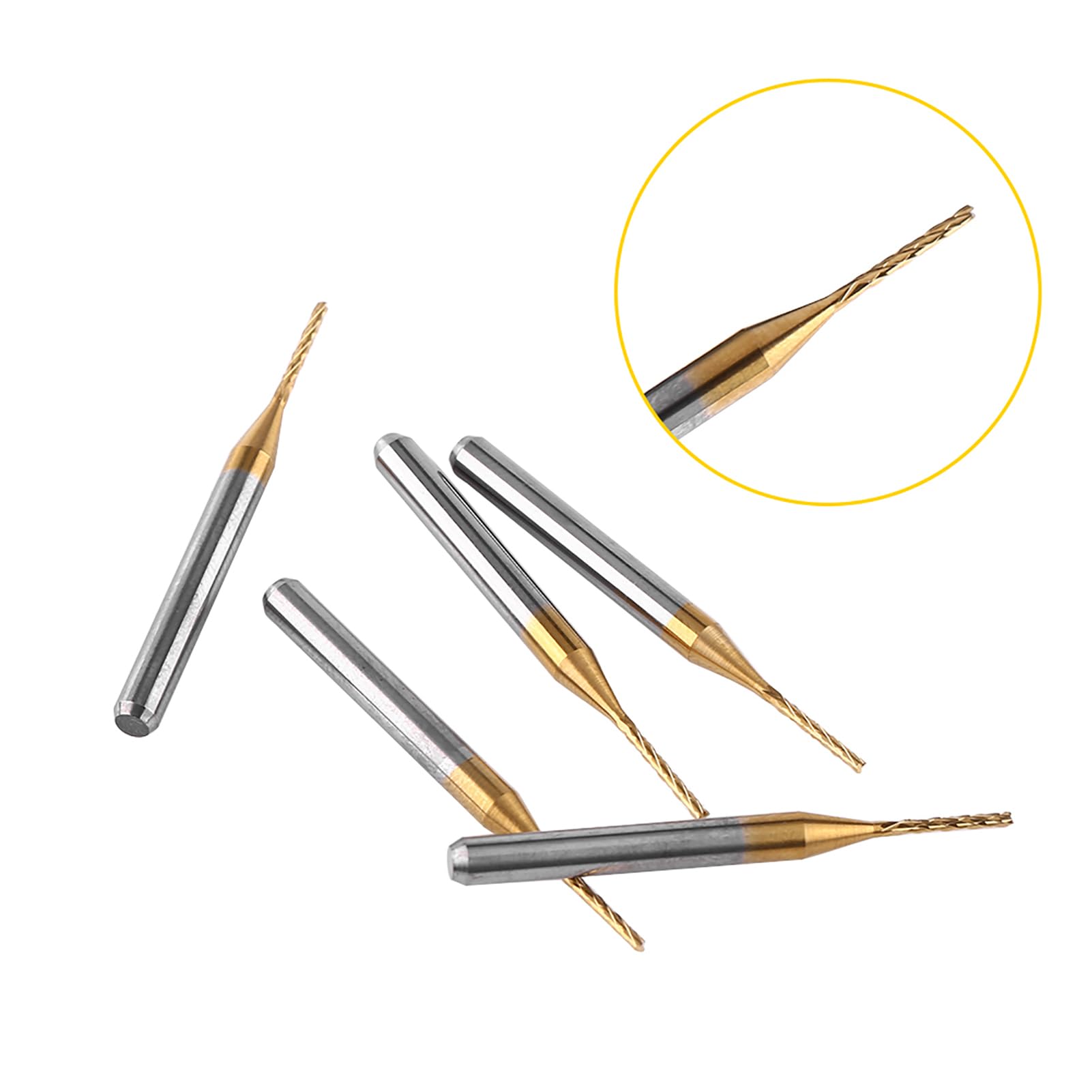 10 unidades fresas de carburo de tungsteno para CNC 1 mm diámetro de corte herramientas de fresado y grabado router CNC mango 3,175 mm ideal para perforación acabado preciso