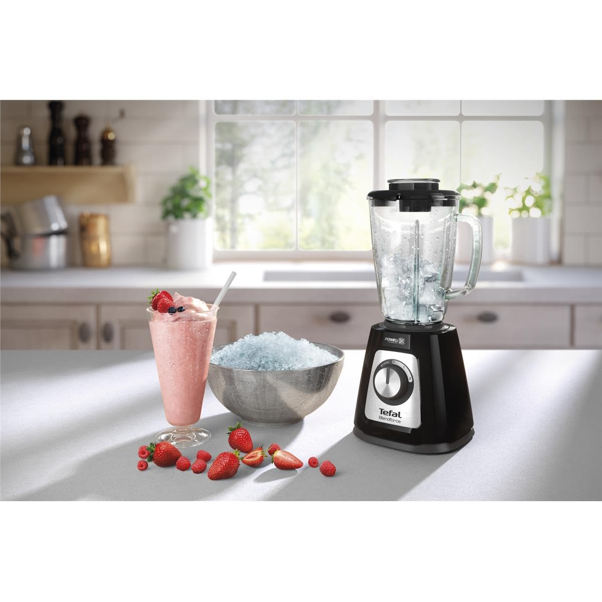 Tefal BL4358 BlendForce II Mikser Stojący, Szkło, 800 W, 1250 L, Czarny
