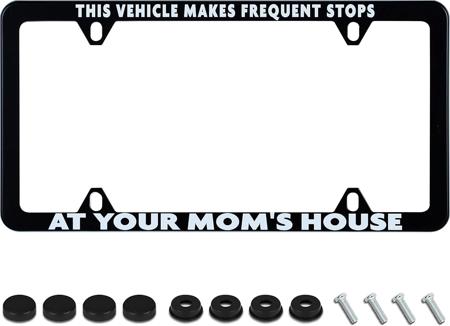 Funny License Plate Frame This Vehicle Makes Frequent Stops