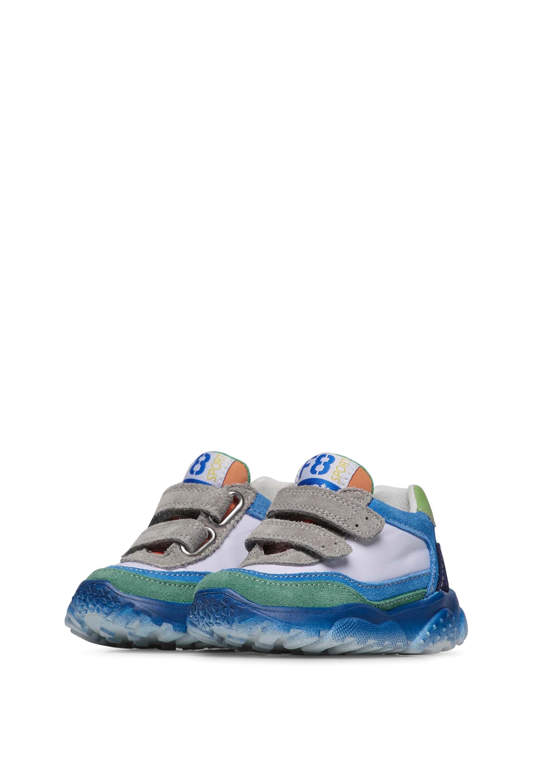 Falcotto Sneakers in Suede e Tessuto Tecnico, Azzurro-Verde 27