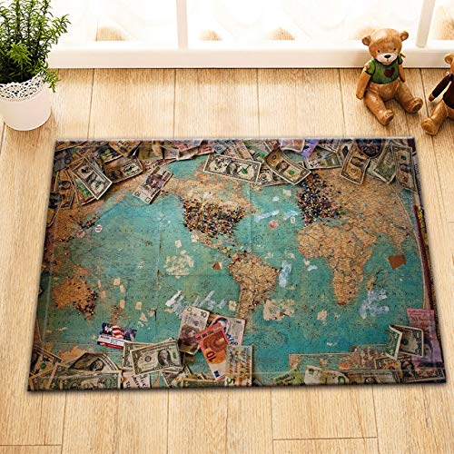 Aliyz Carte De Vieux Monde Pays Pièces Maison Hôtel Chambre Porte Plancher Tapis Salle De Bains Chambre Cuisine Salon Tapis Antidérapant Pour Enfants