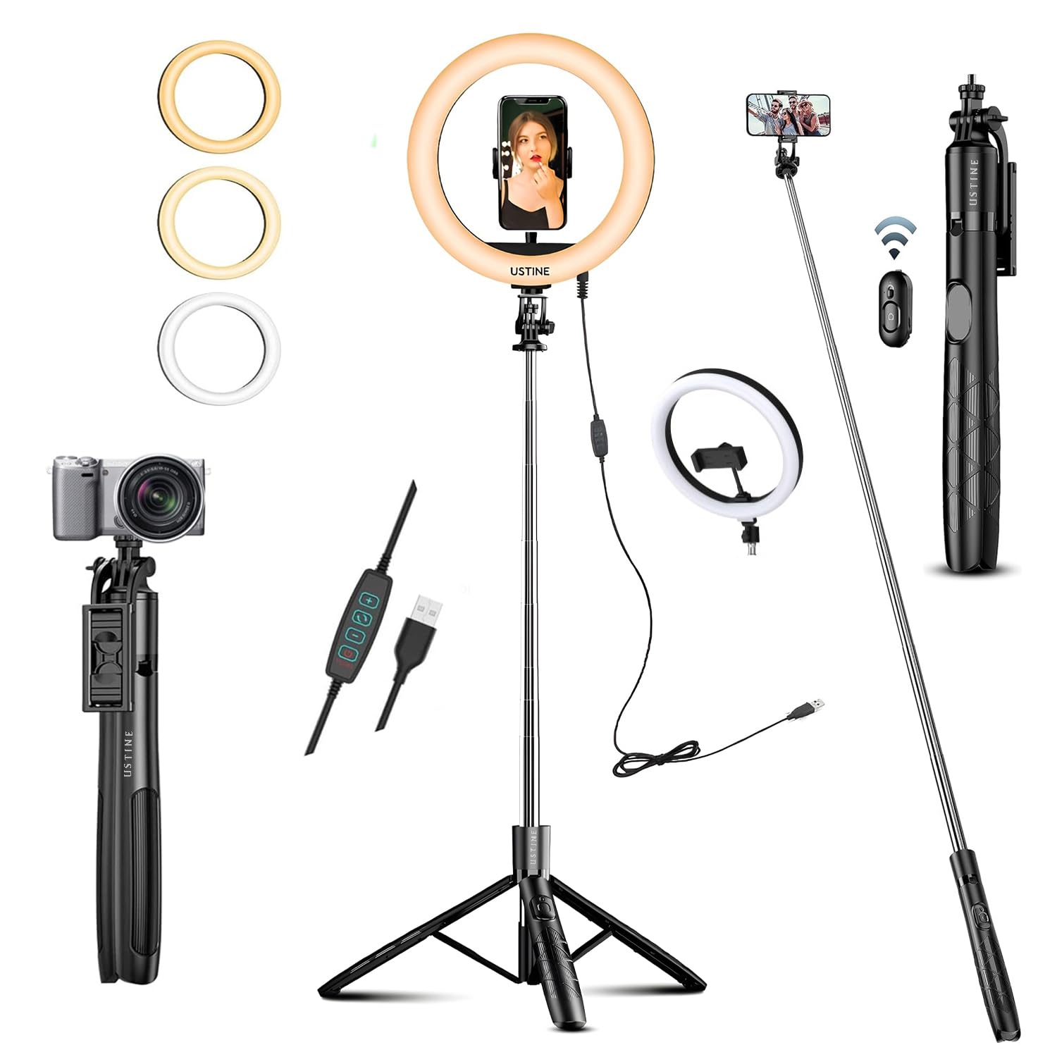 MagStick X7 Youtuber Kit | 10" Ring Light | 62" Reinforced Tripod Selfie Stick | Bluetooth Remote for Reels, Vlogs & Live Streaming-image-40