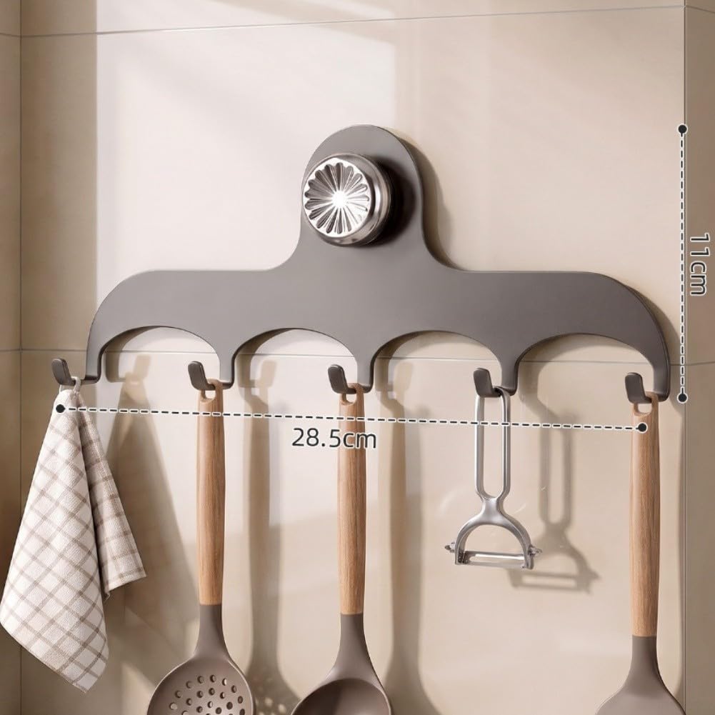 5 Ganchos Cocina Sin Taladro para soporte 30kg 5 Ganchos Cocina
