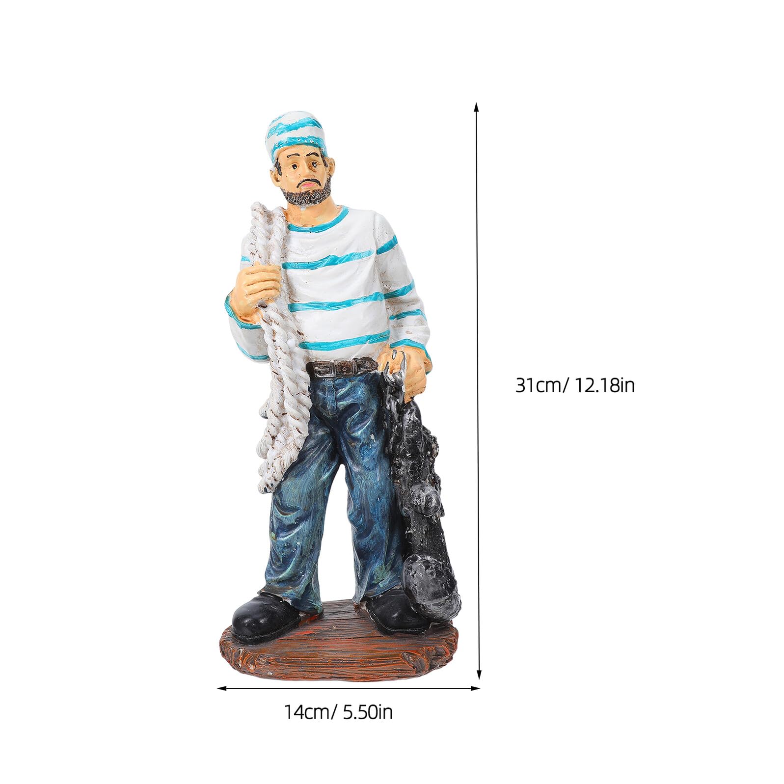 LIFKOME Figurka Dekoracyjna Marynarza Dekoracja Domu Kapitan Dekoracja Z Żywicy Śródziemnomorskiej Miniaturowe Figurki O Tematyce Plażowej Miniaturowe Domki Dla Lalek W Stylu