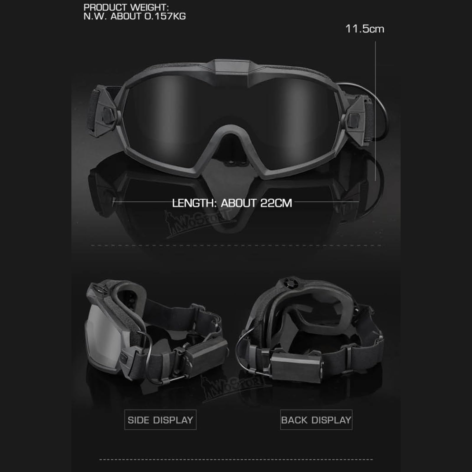 Gafas tácticas antivaho versátiles con ventilador en miniatura y capa de amortiguación que utilizan un marco de TPE duradero perfecto para airsoft, paintball y trabajo al aire libre