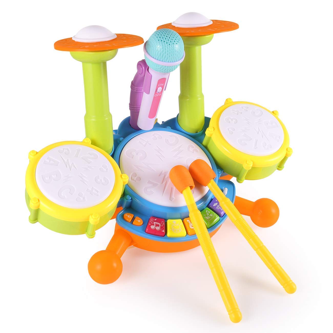 Shivaaro Shivaaro Kids Drum Set , Drum Set for Kids Electric Toys Toddler Musical Instruments Playset Flash Light Toy with Adjustable Microphone, Toys (B09189VJ47) Amazon Price History, Amazon Price Tracker