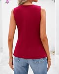 BTFBM Summer Sleeveless Blazer Vest for Women Dressy Button Down Round Neck Business Casual Outfits Work Suit Vests Tops