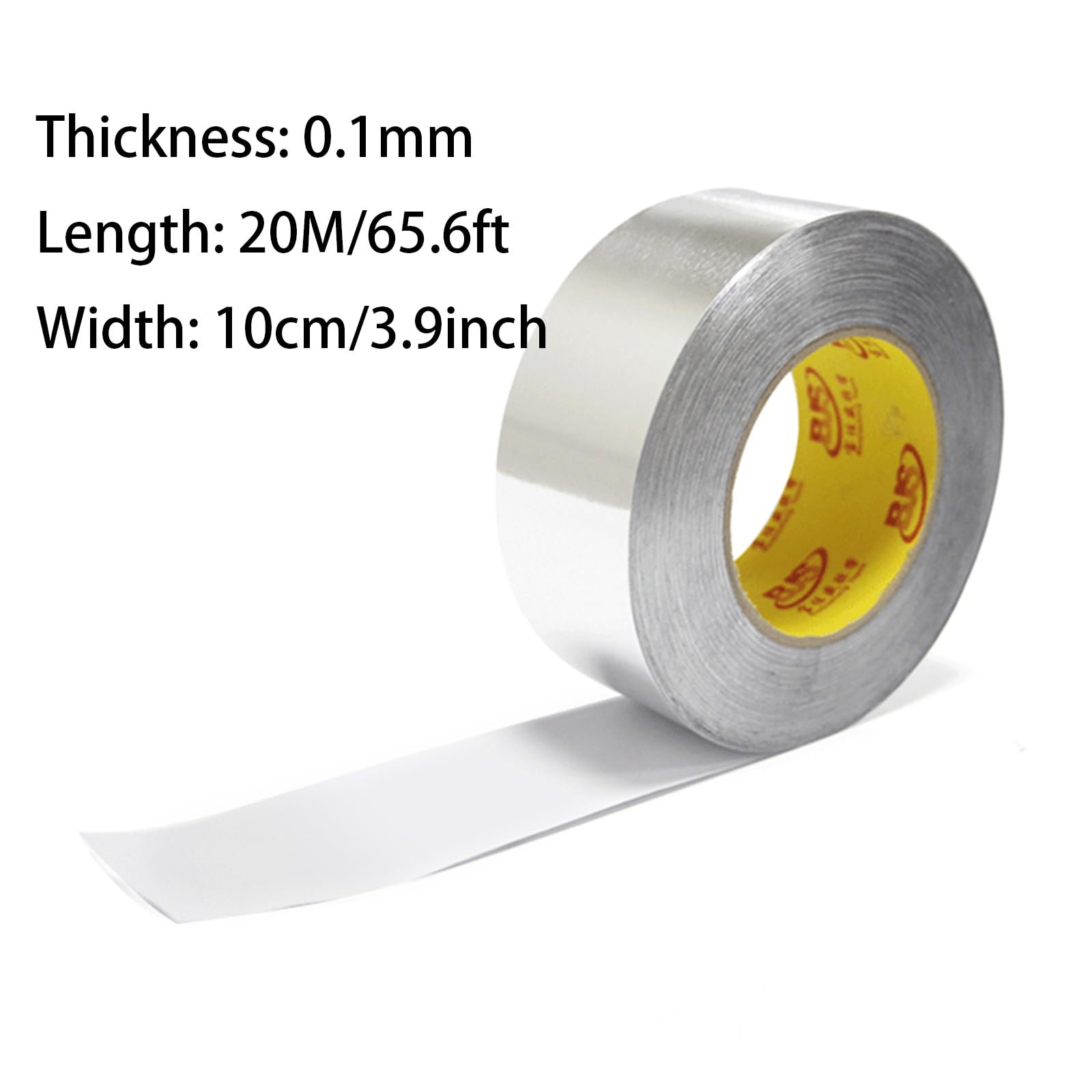 Professionelles Aluminiumfolienband – riesige Rolle – 65,6 Fuß – perfekt for hohe Temperaturen, Abdichten, Flicken von Heißluftkanälen, Metallreparatur