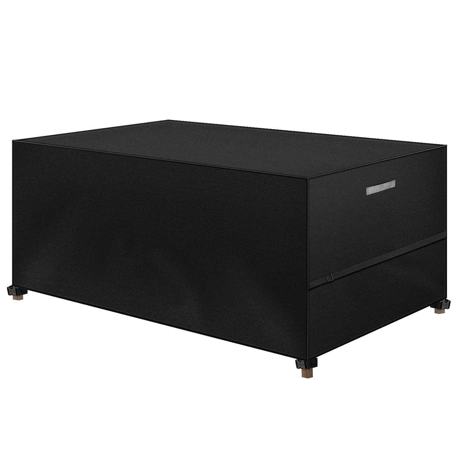 DokonGarden Furniture Covers Waterproof, 180x120x74cm Heavy Duty 420D Oxford Fabric Windproof Anti-UV Patio Table Cover with Air Vent, Outdoor Table and Chairs Cover, Outside Rattan Sofa Cover