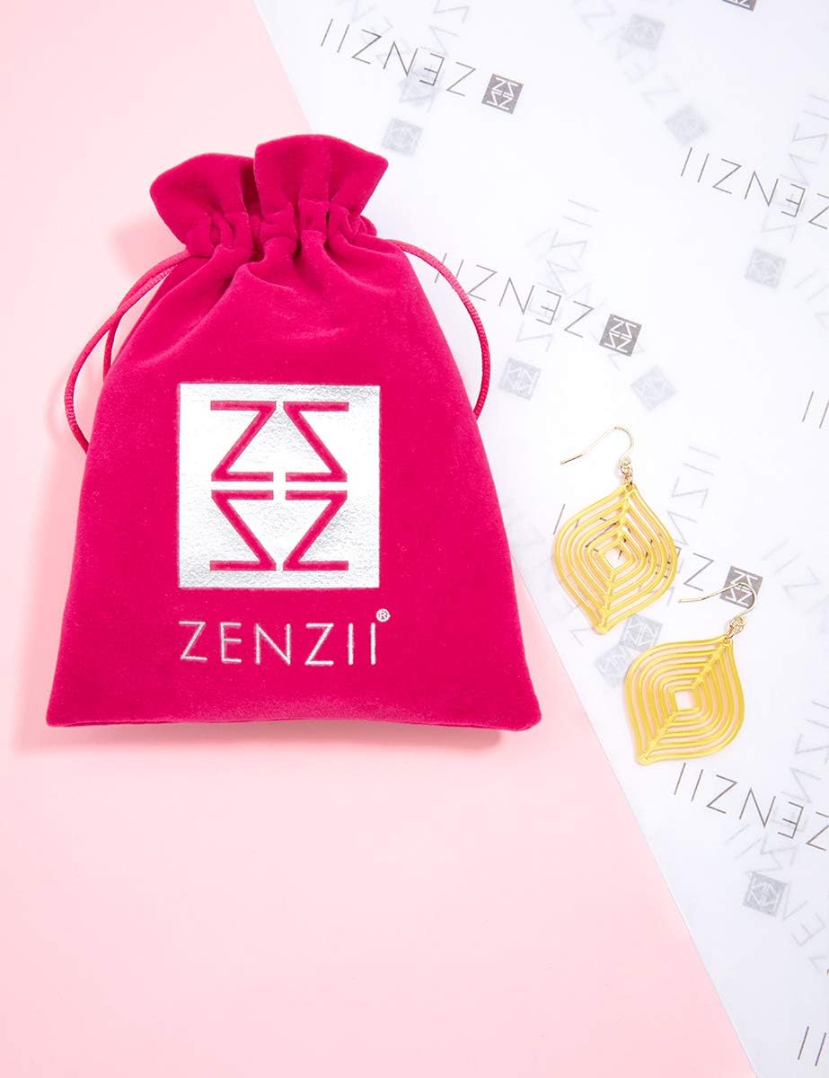ZENZII Acrylic Earrings Resin Layered Leaf Drop Dangle Earrings with Gold Post fasion gift for Women - Image 5