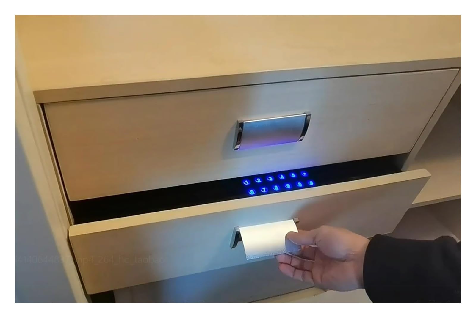 Kleiner Safe, Eingebettete versteckte Schublade Safe Box Fingerabdruck Kleiderschrank Passwort Box for Home Hotel Wertsachen, Geld Schmuck Sammlung(480mm Password)