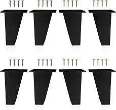 ✮ Black Furniture Legs ✮ Nordic Legs, Set of 4 Slant Legs, Screws Included - Black Color - ABS Resin Legs for Tables Shelves etc (Pack of 8)