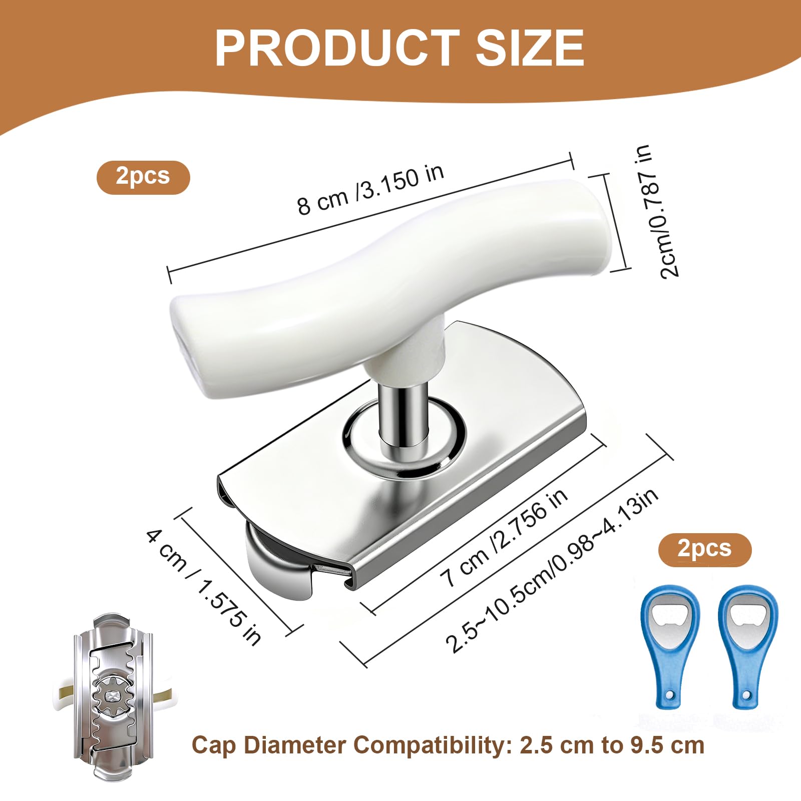 Ouvre Bocal Manuel, Ouvre Boite de Bocal et Ouvre Bouteille, Outil de Cuisine Polyvalent pour Bocaux et Pots