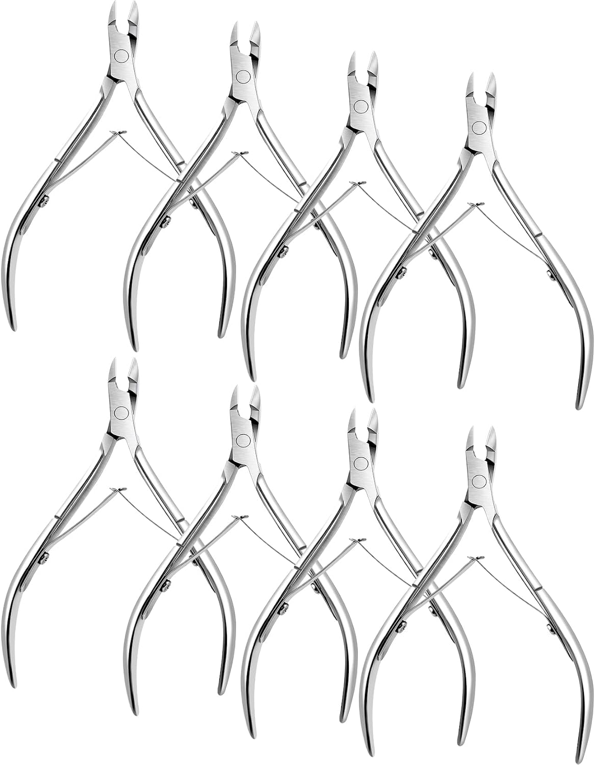 8 Packs Cuticle Trimmer Nippers Stainless Steel Cuticle Trimmer Cutter Pointed Blade Nail Cuticle Dead Skin Clipper Manicure Tool