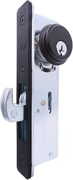 elox Storefront Narrow Stile Mortise Door Lock Hookbolt, Sliding Bolt & Zinc Alloy Cylinder Combo with Key & Adams rite cam, 31/32" Backset, Bronze Duronodic Color
