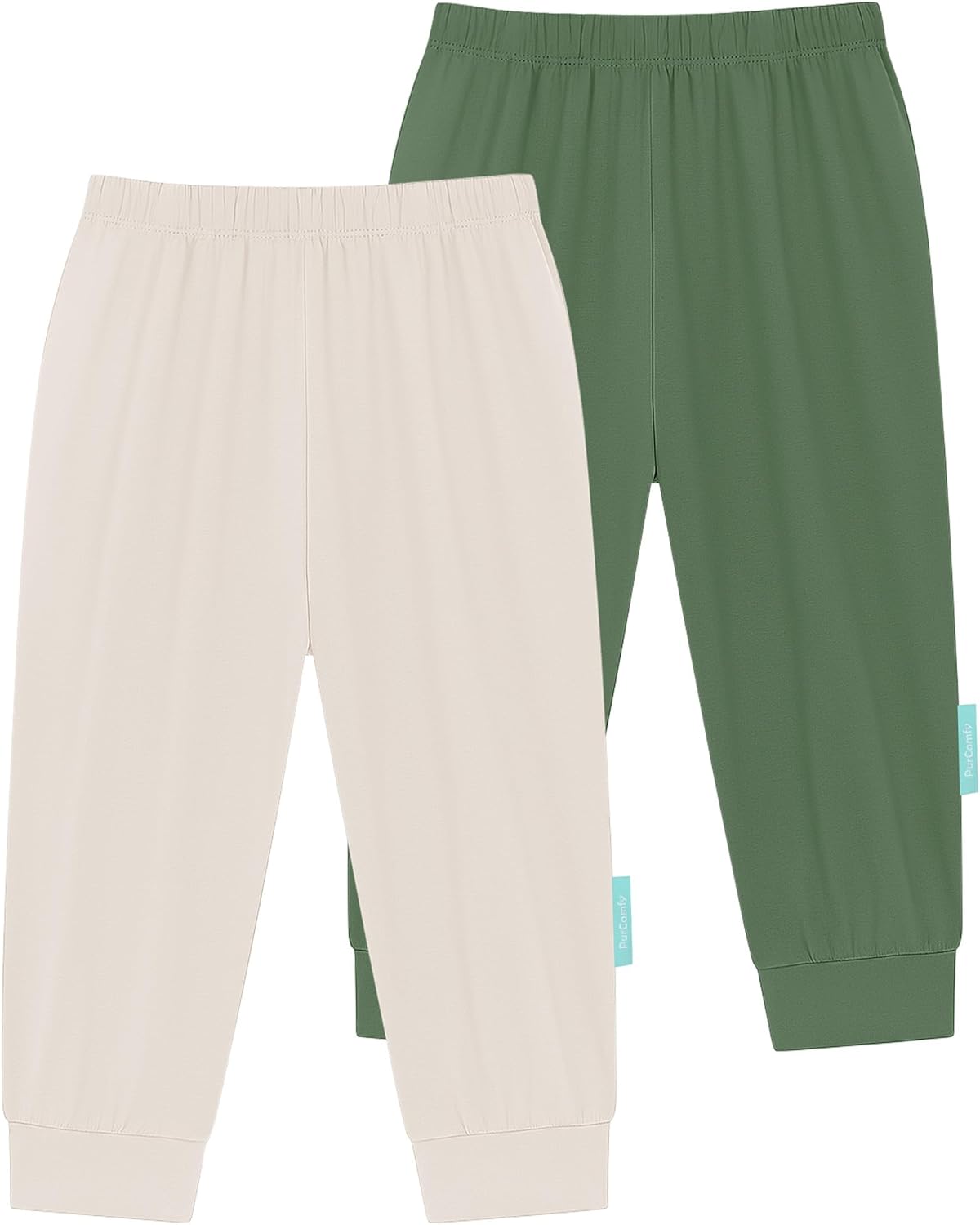 Supersoft Baby Pants, 2-Pack Premium Bamboo Viscose Jogger Pants, Elastic Waist, Unisex 0-24 Months