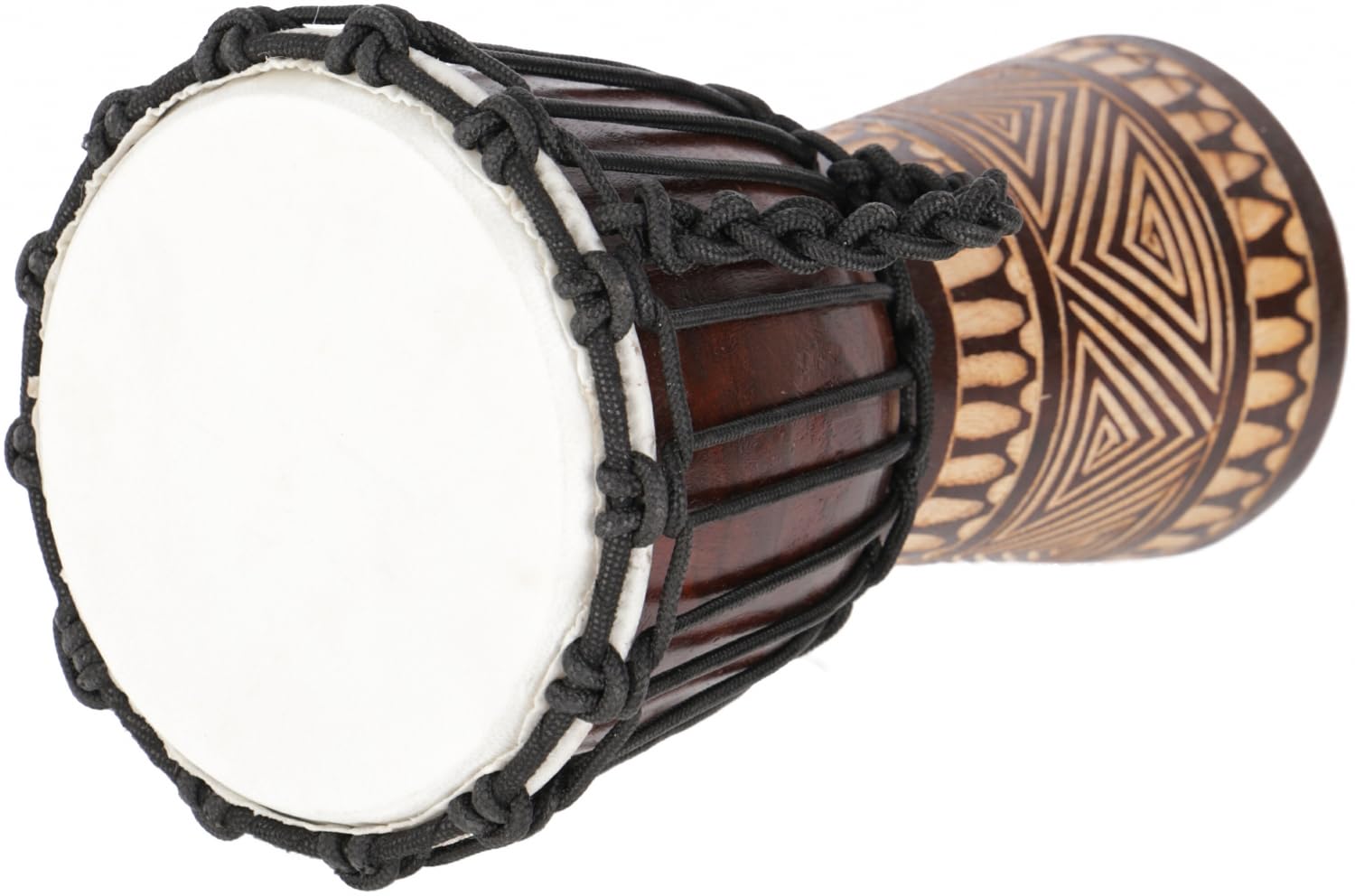 Guru-Shop Tamburo di Legno (djembe) con Intagli di Varie Dimensioni, Dimensione: 35 cm, Drum Sonaglio-didgeridoo