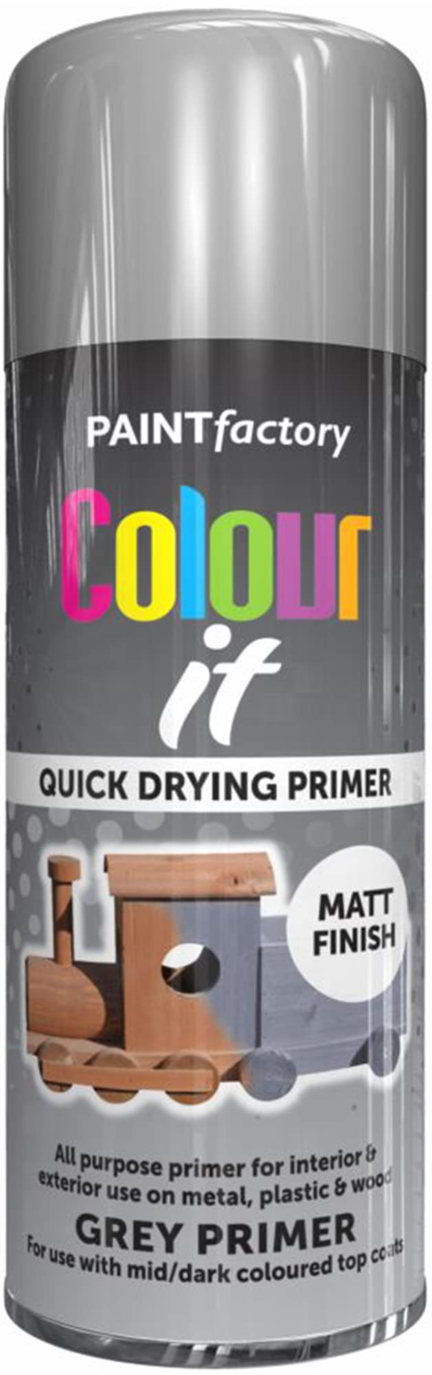 Q & H Quality Household 1 Q&H Professional Grey Primer Spray Paint 400Ml - Ideal Aerosol Paints For Metal, Plastic, & Wood - Interior & Exterior Body Surface Use - Top Coating Painter Touch Matt Finish Quick Drying Home (1)
