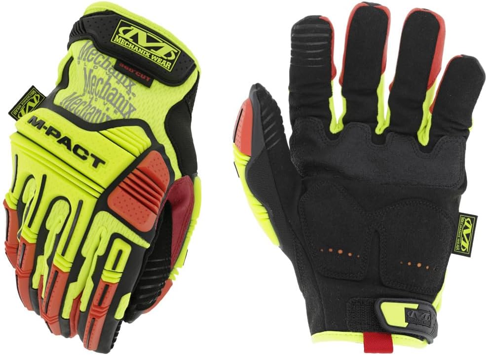 MECHANIX WEAR SMP-X91-009 Mechanics Gloves,Hi-Vis Yellow,9,PR
