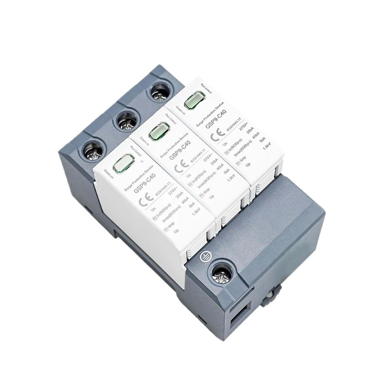 Protector contra sobretensiones y pararrayos GSP9 40KA SPD 3P AC275V AC385V 400V 440V Protector contra sobretensiones doméstico for riel DIN Dispositivo de protección contra sobretensiones de bajo vol