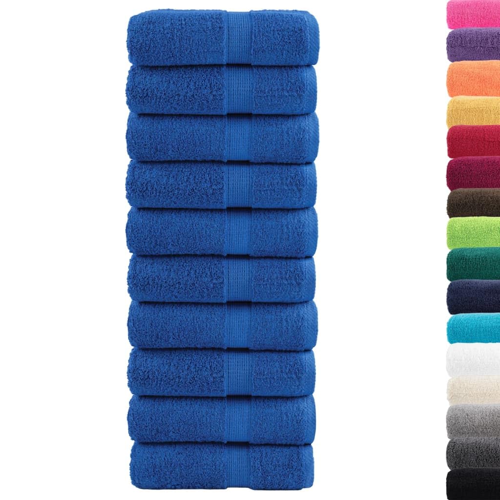 Biancheria e biancheria da letto, Asciugamani per ospiti Premium, 10 pezzi, blu, 30 x 50 cm, 600 g/m², 100% cotone