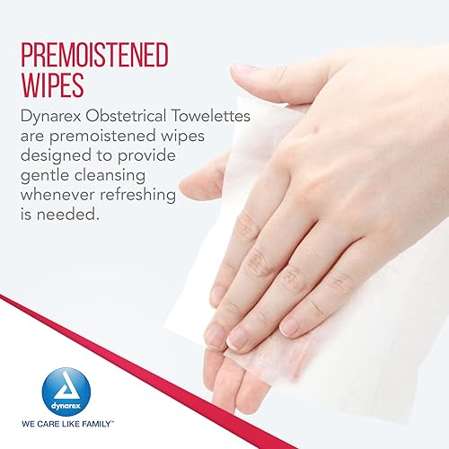 Miniatura 3 de Dynarex 1302 Toalla obstétrica, toallitas de cloruro de benzalconio con 5% de alcohol, prehumedecidas, perfumadas y envueltas individualmente, 5 x 7