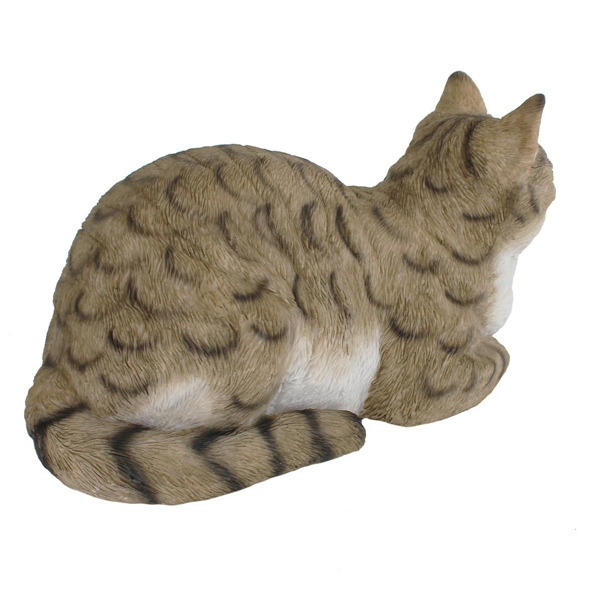 Colourliving Deko Katze Lebensecht Katzenfigur Gartenfigur Schlafend Dekofigur Grau Emma