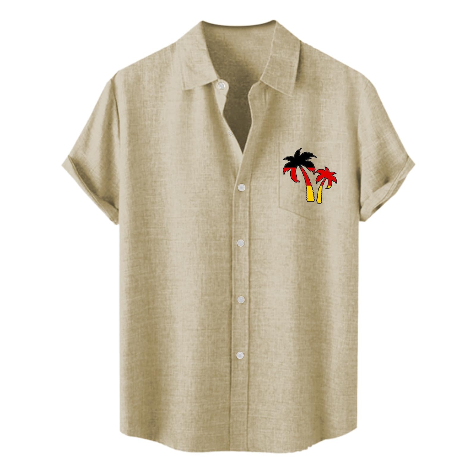 Men's Shirts Casual - Men's Casual Shirt For Daily Wear Sports And Leisure German Flag Tree Design Breathable Comfortable Summer Spring Top