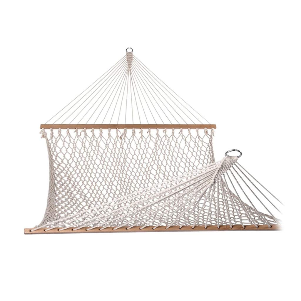 Amaca da Campeggio Corda in Cotone, amache in griglia Intrecciata per Esterno/Cortile per Patio Interno Amaca (Color : White 200 * 150cm)
