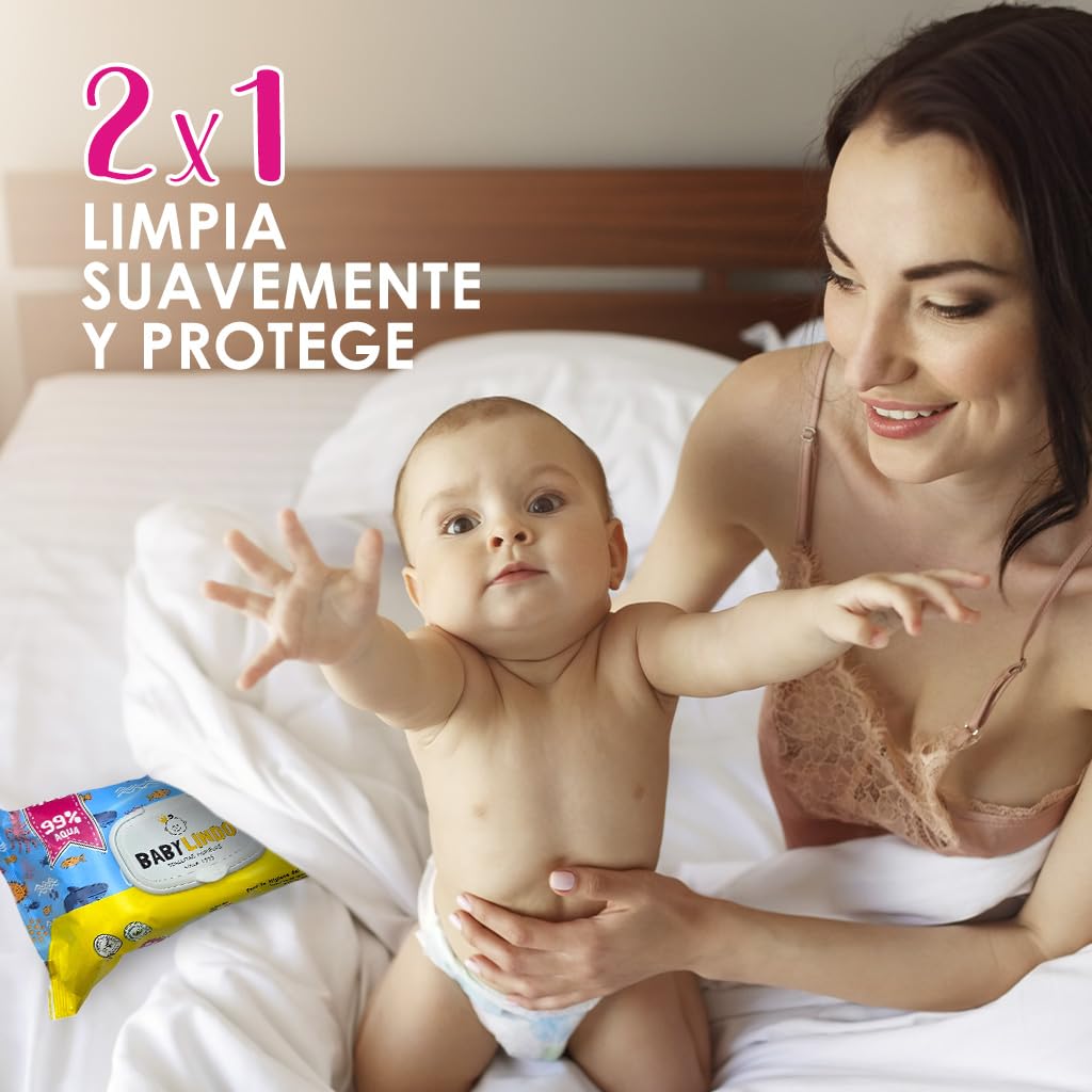 Toallitas Húmedas para Bebé AQUA (99% Agua) - Pieles Sensibles y Recién Nacidos, Pack Ahorro 12 x 72 Unidades (Total 864 Toallitas)