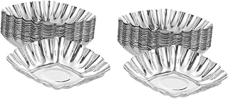 BESPORTBLE 40 Pçs Moldes De Xícara De Bolo Moldes De Torta De Moldes De Cupcake Moldes De Muffin DIY Moldes De Pudim Doméstico Geléia De Aço Inoxidável Prata Suprimentos De Piquenique