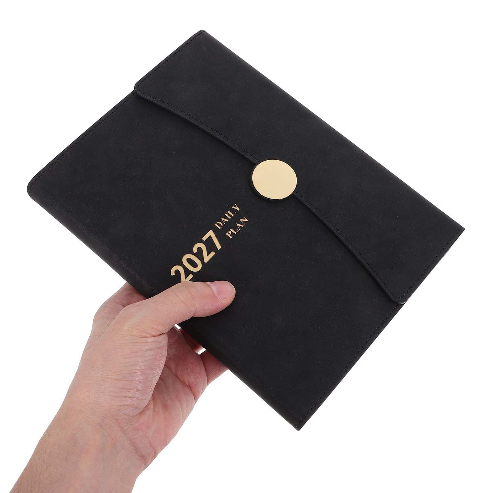 Gatuida Agenda Settimanale A5 2027 Nero in Similpelle e Carta, Pianificatore Giornaliero Completo, per Studio Accademico e Note, per Professionisti e Studenti