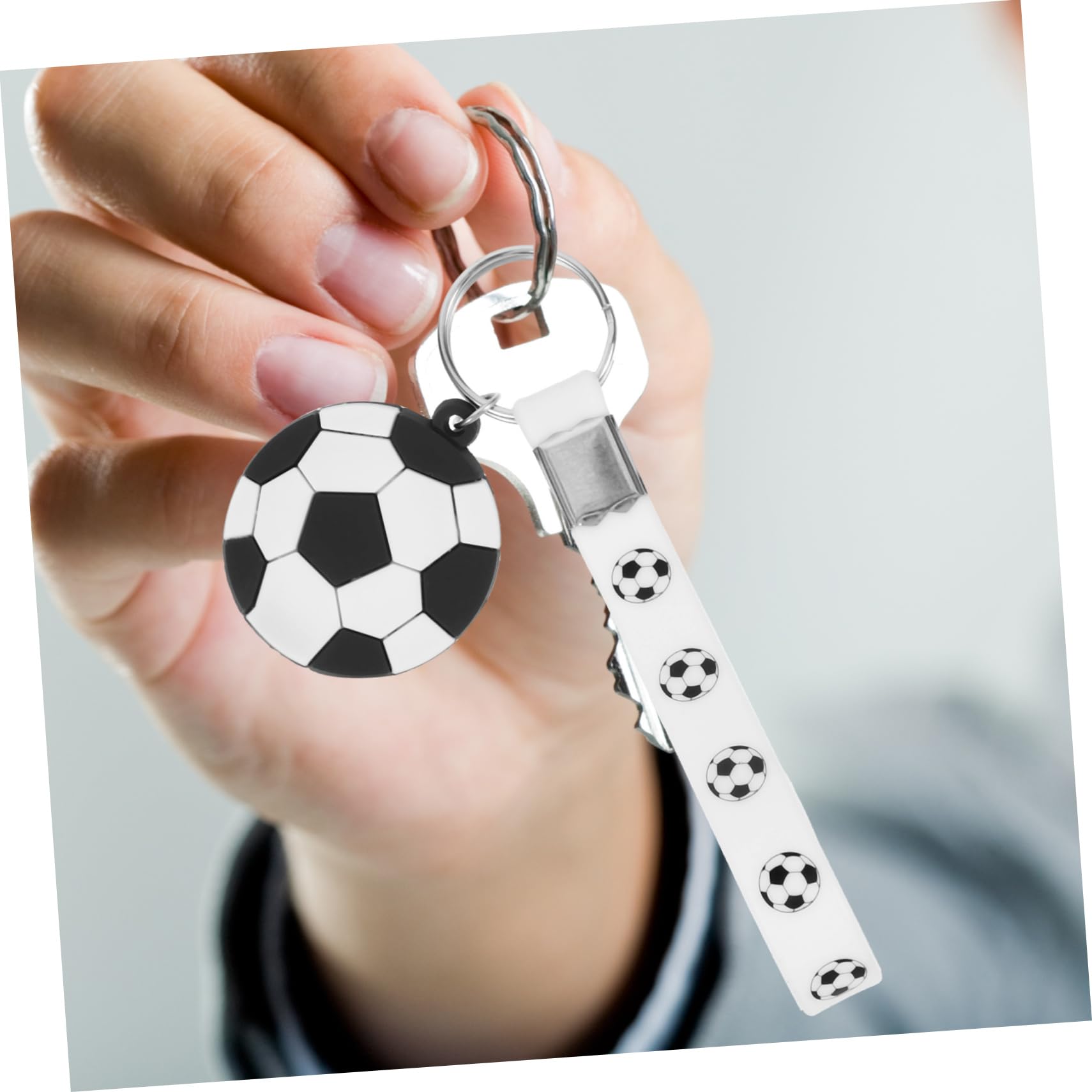 POPETPOP Llavero De Futbol Real Azul Fútbol Americano Pelota Fiesta Miedoso Llavero Colgante Colgantes De La Cadena Clave Colgante Fútbol Llavero Metal