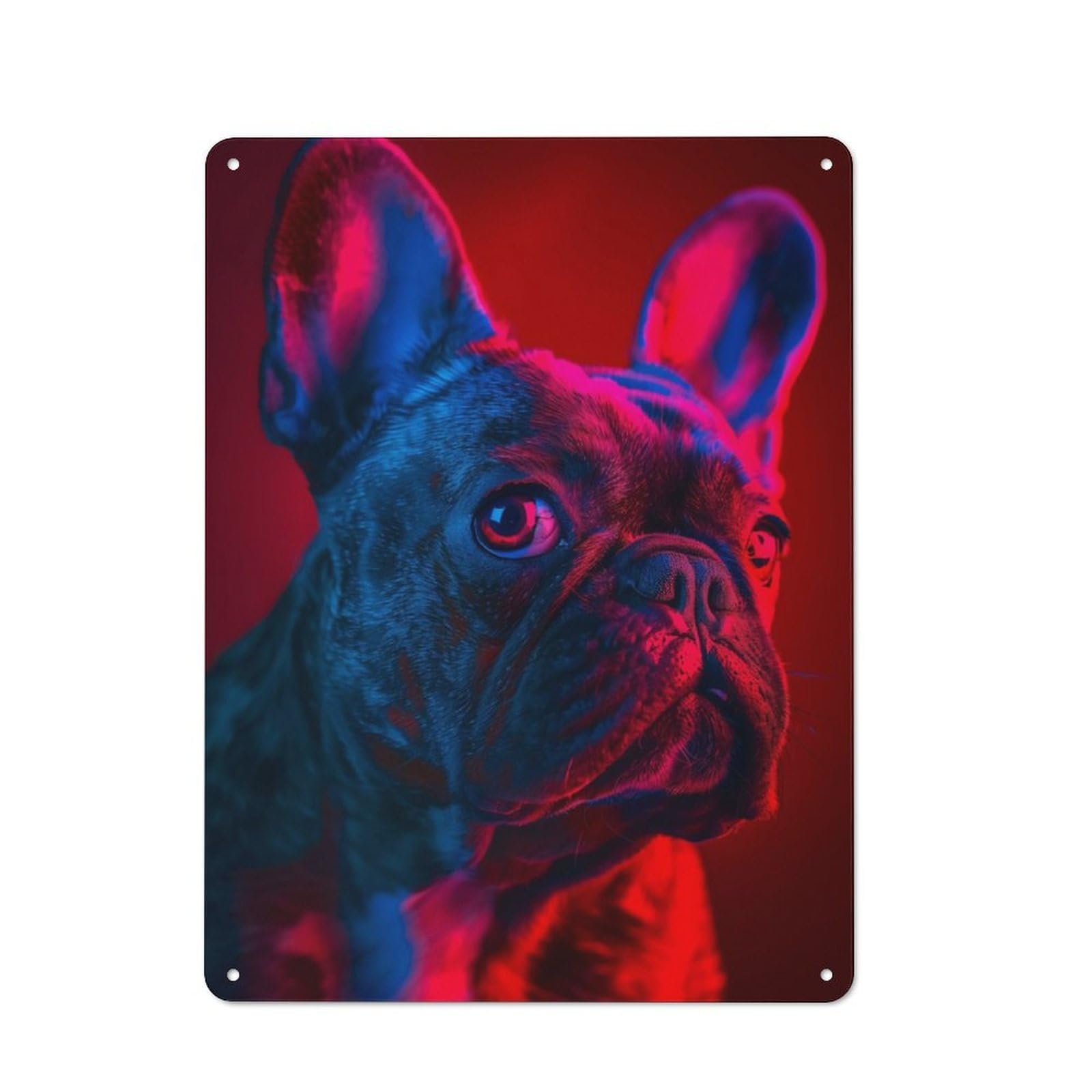 Nostalgic Decorative Tin Plaque 40x30cm Featuring French Bulldog, Classic Pub Decor for Cafe, Pub, Workshop Or Home Bar