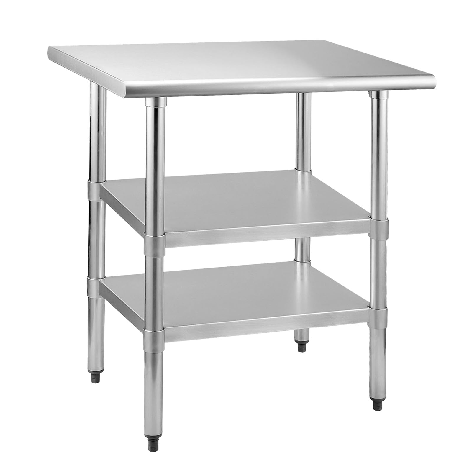 Stainless Steel Table 24 x 30 Inches Metal Prep Table with 2 Adjustable