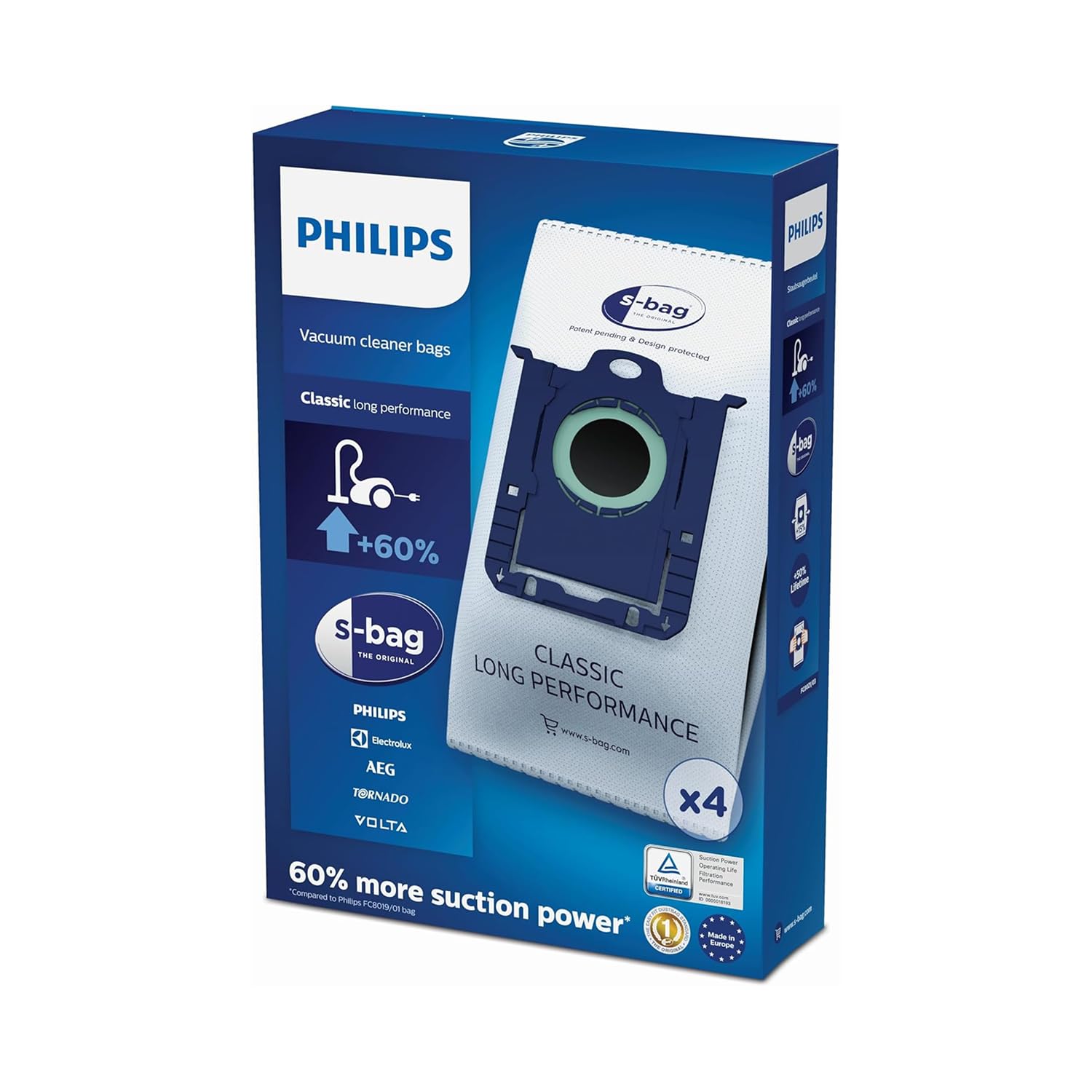 Philips Domestic Appliances FC8021/03 Einweg-Staubbeutel S-Bag Classic Long Performance 3 l Volumen