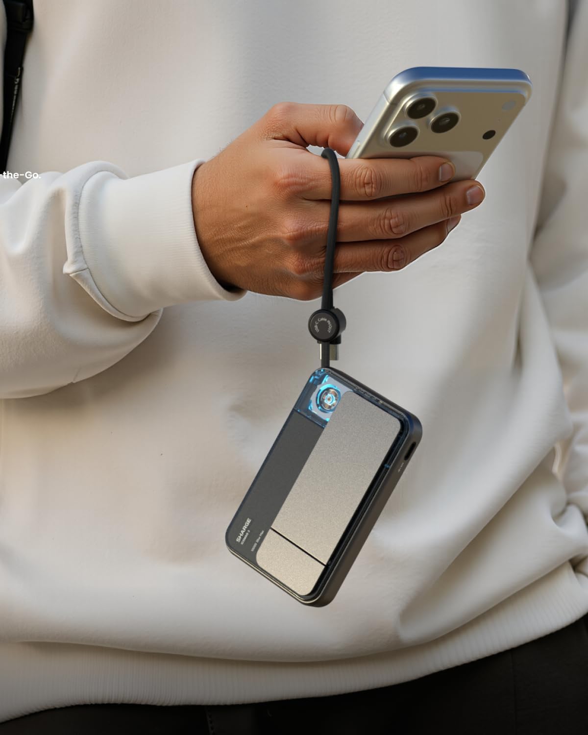 sharge ICEMAG 3 MagSafe Portable Charger, Qi2 25W Magnetic Power Bank 10000mAh 35W USB-C Fast Charging, with Active Cooling& Built-in Cable, Transparent RGB Design for iPhone 17/16/15/14 Series - Image 7