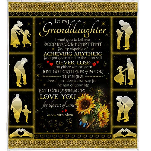SOFTBATFY Couverture douce et chaude « To My Granddaughter » - Cadeau de Noël ou d'anniversaire - 130 x 150 cm Cover