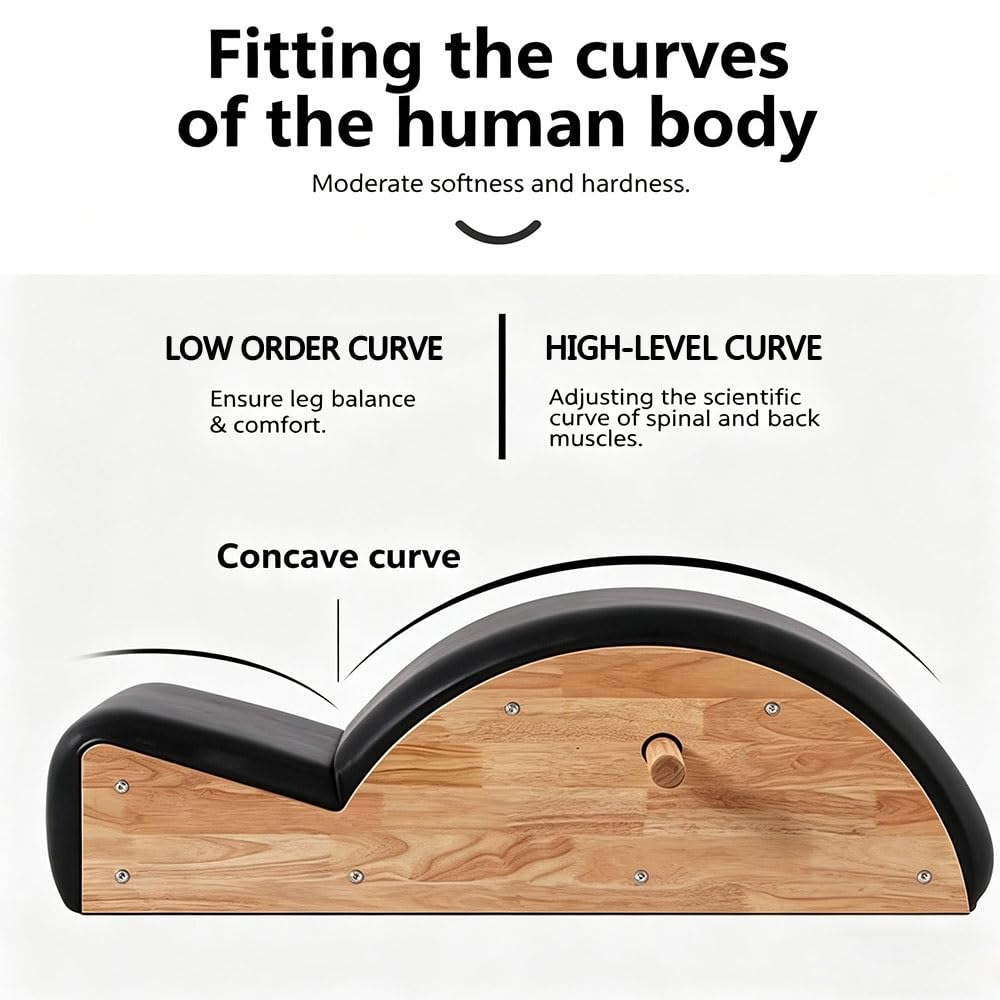 Corrector de Columna Espinal Pilates – Corrector de Postura, Máquina de Pilates Reformer, Accesorio de Yoga y Pilates , Madera Caucho,casa y Entrenar en el Gimnasio